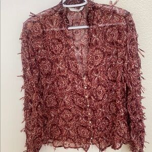 Zara Burgundy  Blouse